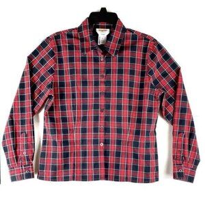 Talbots Plaid Button-up Long Sleeve Multicolor Shirt Size Small Petite